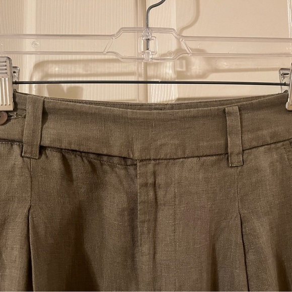 NWOT Madewell The Harlow Wide Leg Olive Green Pant in 100% Linen Size 00 - Picture 10 of 14